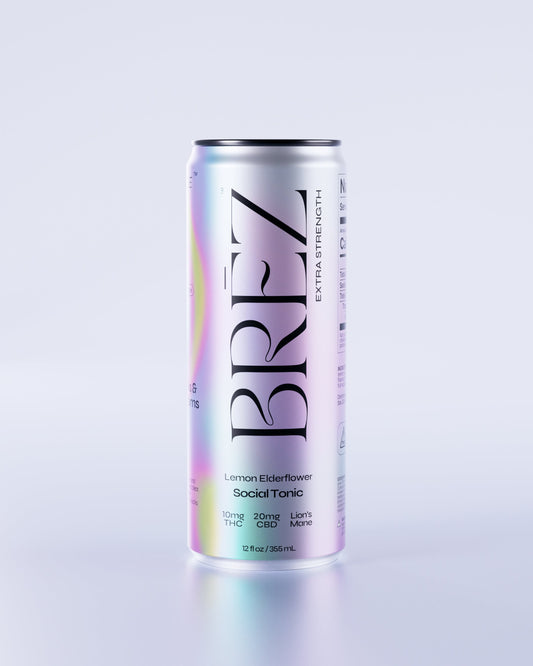 OG Extra Strength | 12oz Lemon Elderflower | 10 MG THC, 20MG CBD, 50 MG Lion's Mane | Wholesale | 24 cans