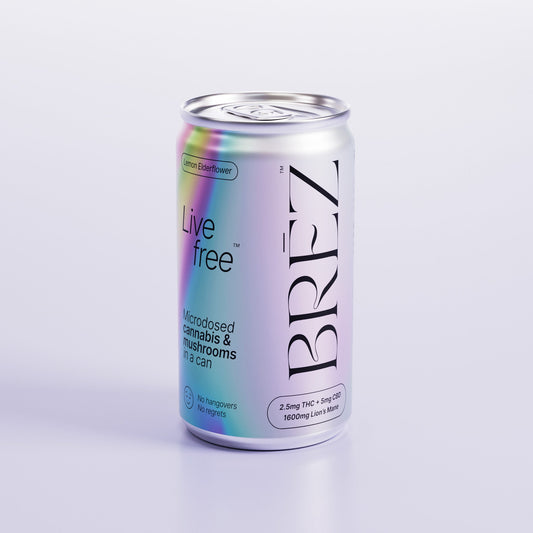 OG Micro | 7.5oz Lemon Elderflower | 2.5 MG THC, 5MG CBD, 25 MG Lion's Mane | Wholesale | 24 cans