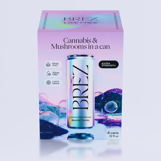 OG Extra Strength | 12oz Lemon Elderflower | 10 MG THC, 20MG CBD, 50 MG Lion's Mane | Wholesale | 24 cans